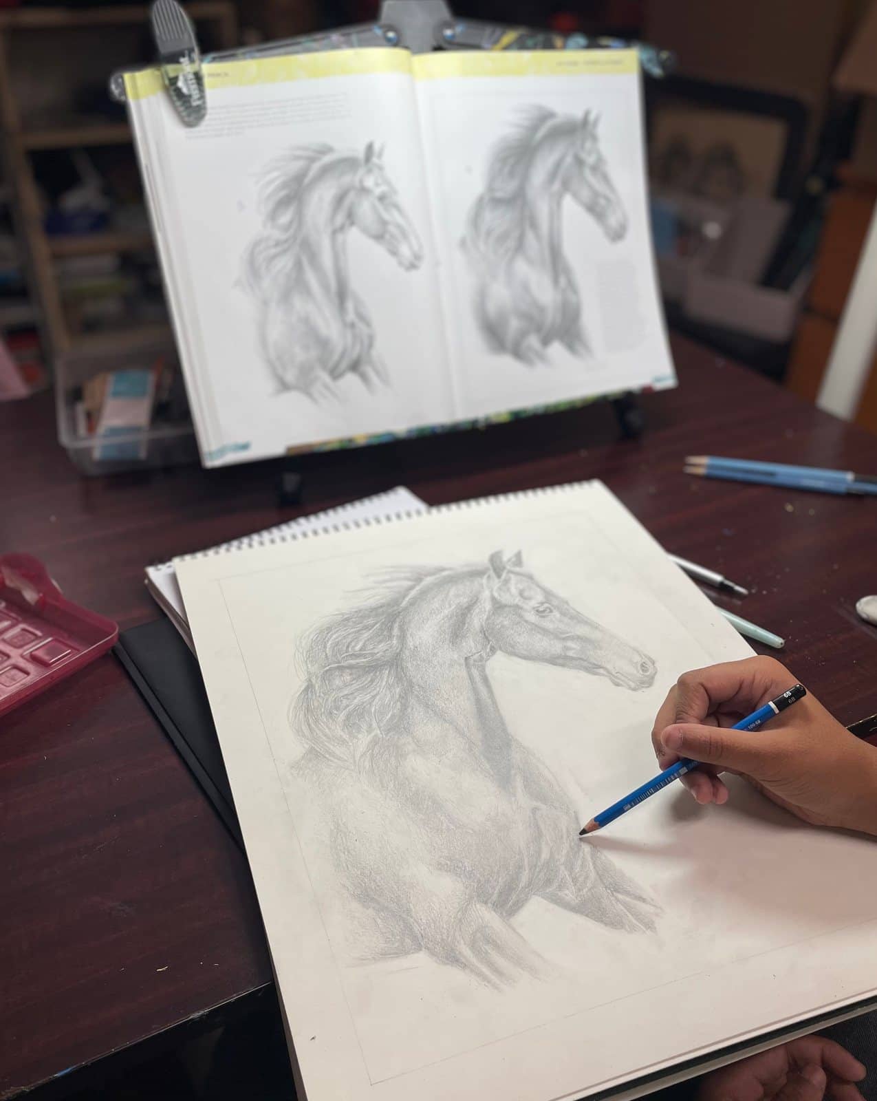 Student artwork and creative process at Imagination Arts.