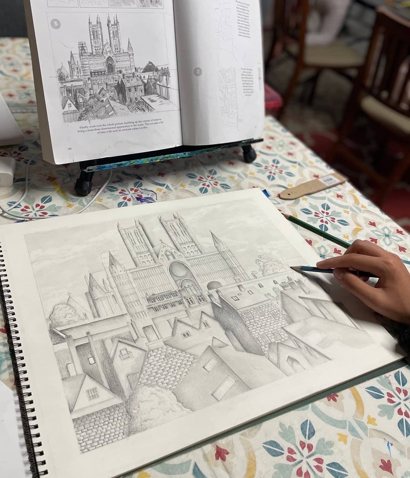 Student artwork and creative process at Imagination Arts.