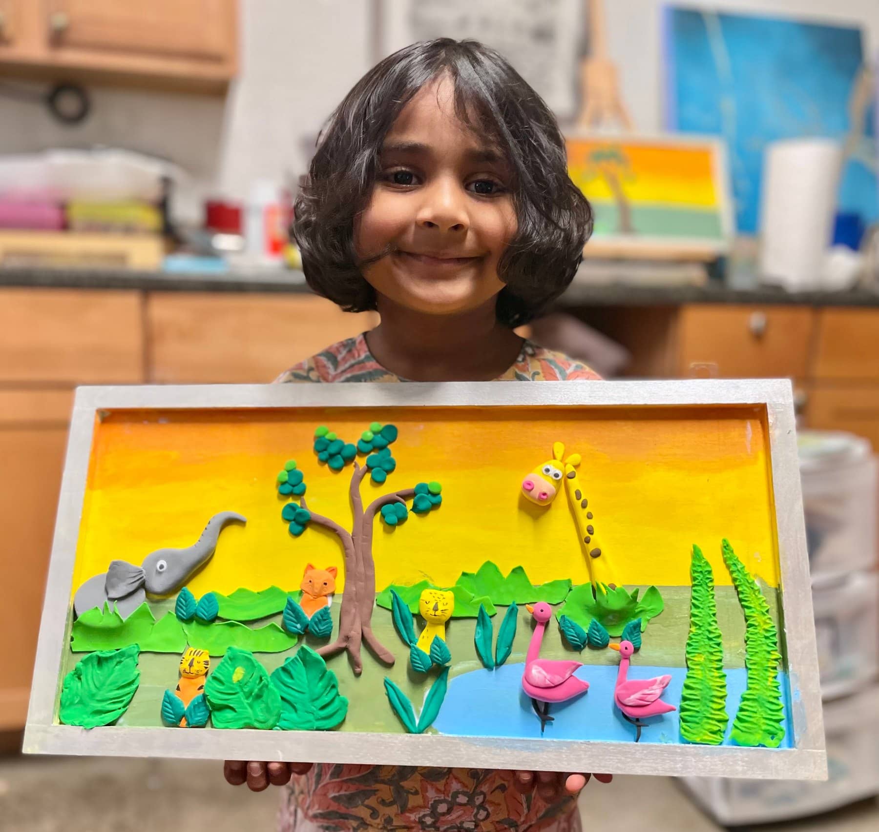 Student artwork and creative process at Imagination Arts.